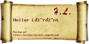 Holler Lóránt névjegykártya
